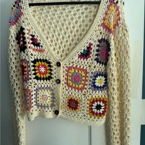 Debut Multicolor Crochet Cardigan